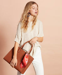 Brooks Brothers Women Pebbled Leather Tote Bag