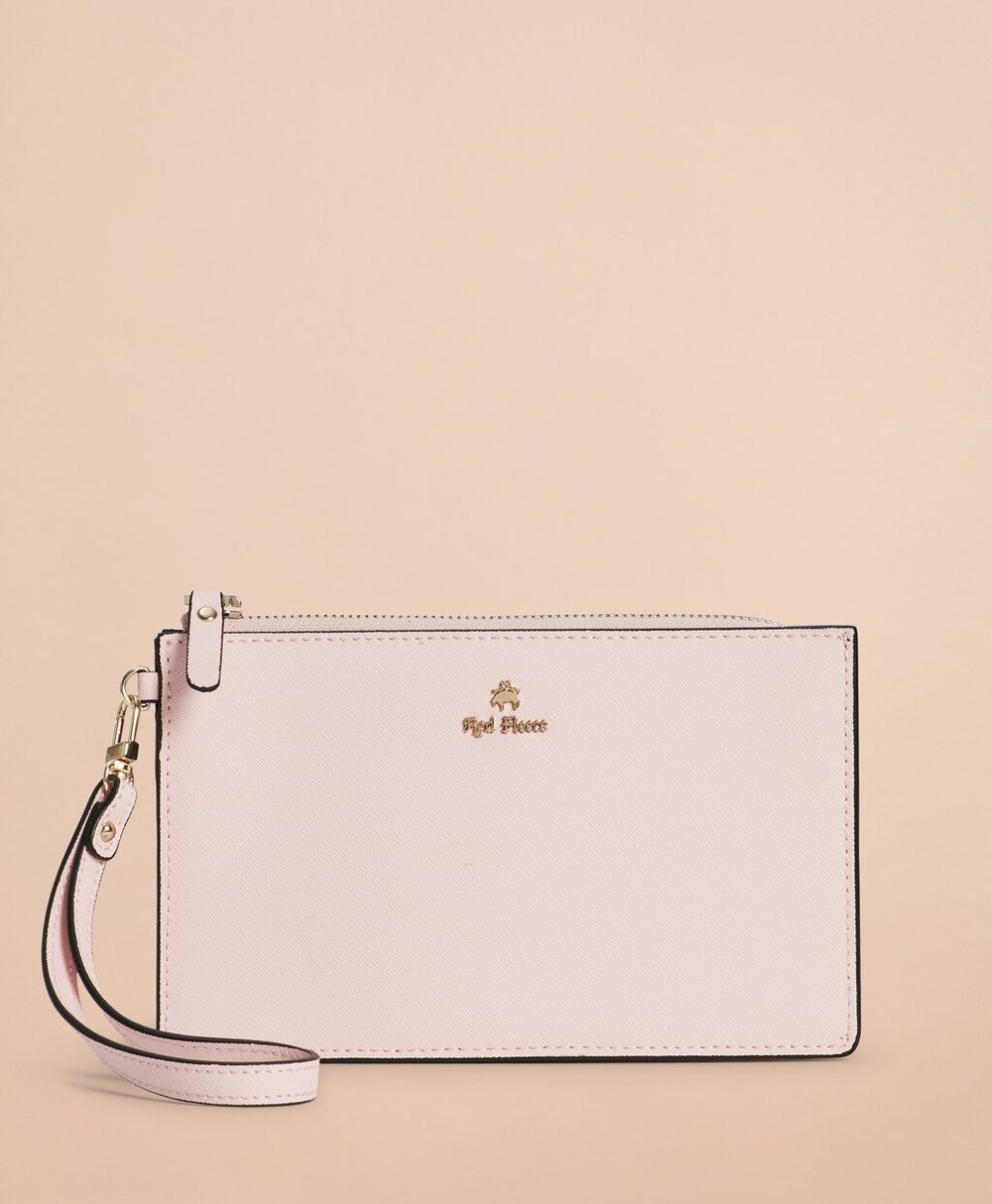 Brooks Brothers Women Saffiano Leather Wristlet Clutch