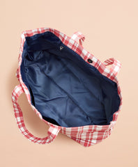 Brooks Brothers Women Plaid Canvas Tote Bag