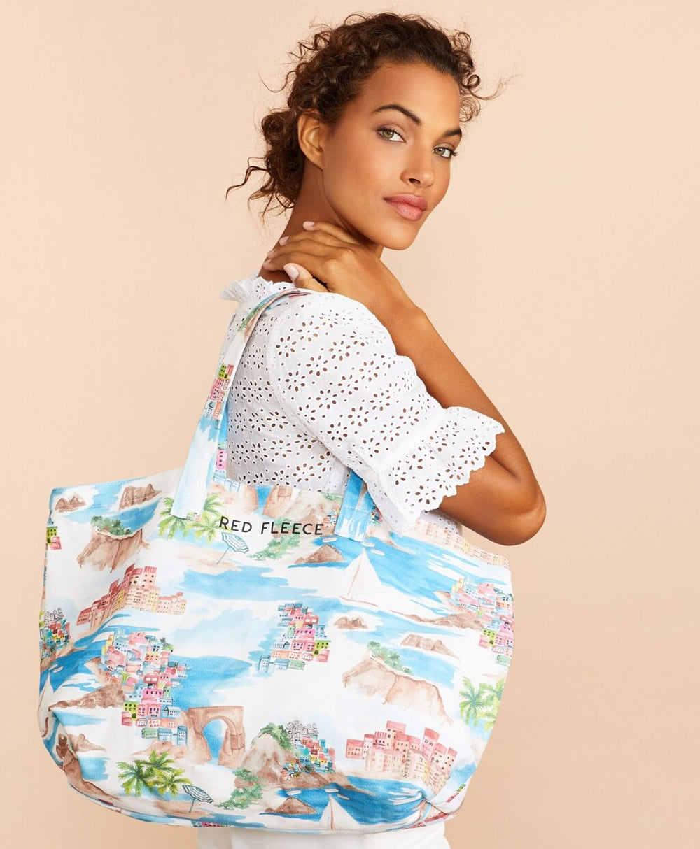Brooks Brothers Women Tropical-Print Canvas Tote Bag