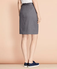 Brooks Brothers Women Pinstripe Stretch Wool Pencil Skirt