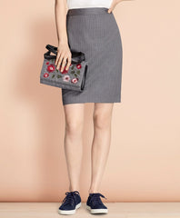Brooks Brothers Women Pinstripe Stretch Wool Pencil Skirt
