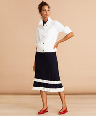 Brooks Brothers Women Pleated Sweater Midi Skirt