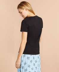 Brooks Brothers Women Garment-Dyed V-Neck T-Shirt