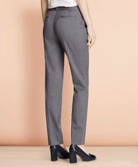 Brooks Brothers Women Tapered Pinstripe Stretch Wool Trousers