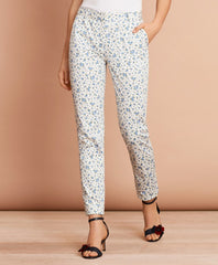 Brooks Brothers Women Floral-Print Stretch Cotton Sateen Pants