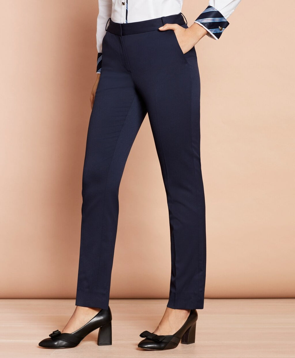 Brooks Brothers Women Slim-Fit Stretch Wool Pants