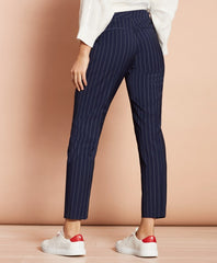 Brooks Brothers Women Striped Stretch-Wool Tapered Pants