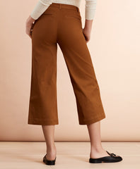Brooks Brothers Women Stretch Cotton Twill Cropped Wide-Leg Pants