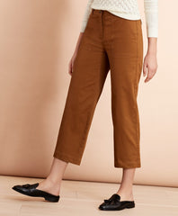 Brooks Brothers Women Stretch Cotton Twill Cropped Wide-Leg Pants