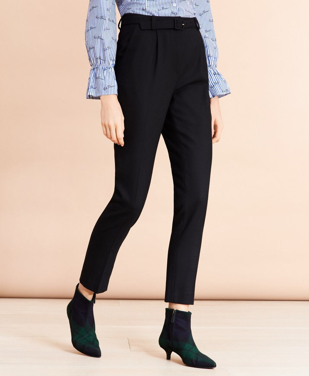 Brooks Brothers Women Slim-Fit Stretch Merino Wool-Blend Twill Pants