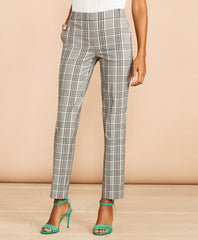 Brooks Brothers Women Tartan Stretch-Cotton-Blend Cropped Pants