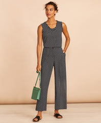 Brooks Brothers Women Floral-Print Pleat-Front Cropped Wide-Leg Pants