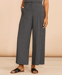 Brooks Brothers Women Floral-Print Pleat-Front Cropped Wide-Leg Pants