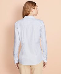 Brooks Brothers Women Nine-to-Nine Dobby Stripe Stretch Cotton Shirt