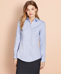 Brooks Brothers Women Nine-to-Nine Stretch Cotton Pinpoint Oxford Shirt
