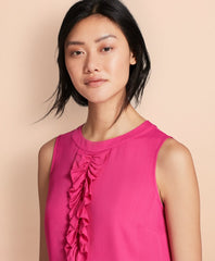 Brooks Brothers Women Ruffled Crepe Top