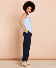 Brooks Brothers Women Anchor-Pattern Cotton Dobby Blouse