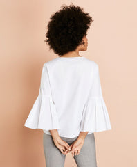 Brooks Brothers Women Poplin Bell-Sleeve Blouse