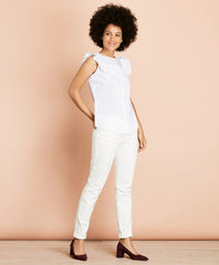 Brooks Brothers Women Ruffle-Trimmed Poplin Blouse
