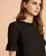 Brooks Brothers Women Cotton Eyelet Bell-Sleeve Blouse