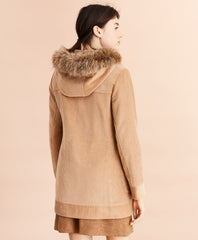 Brooks Brothers Women Water-Repellent Cotton Corduroy Duffle Coat