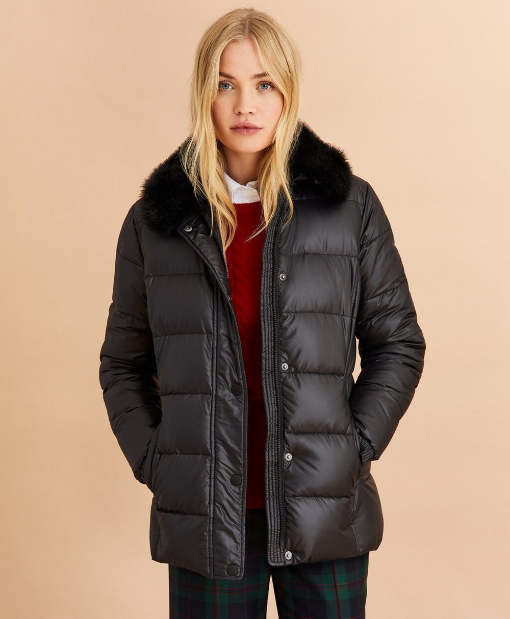 Brooks Brothers Women Faux-Fur-Trim Down Parka