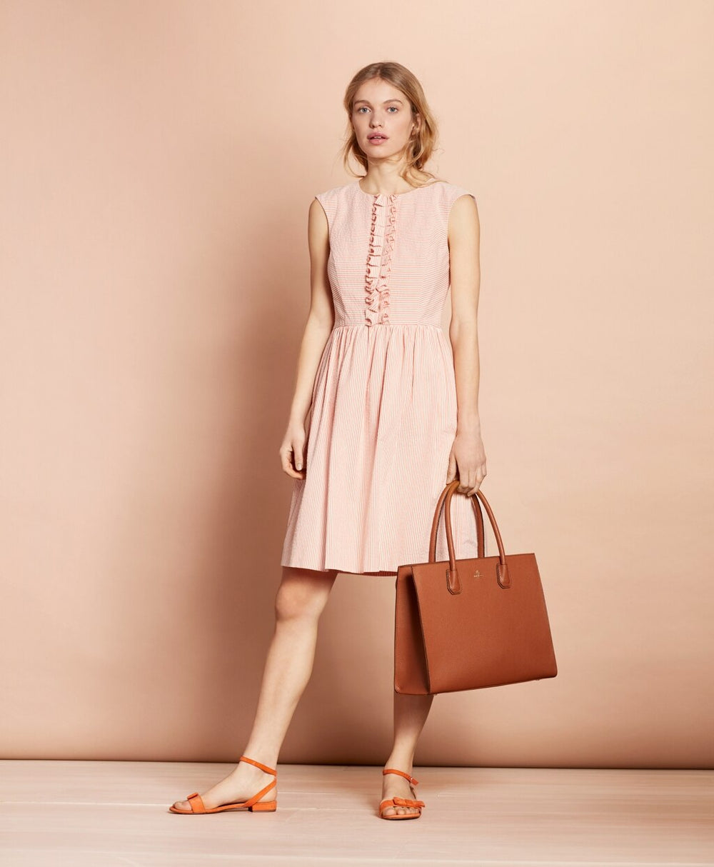 Brooks Brothers Women Striped Cotton Seersucker Dress