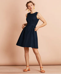 Brooks Brothers Women Irish Linen-Cotton A-Line Dress