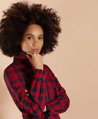 Brooks Brothers Women Plaid Cotton Brushed Twill Shirt Dress