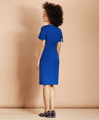 Brooks Brothers Women Flutter-Sleeve Wool-Blend Crepe Dress
