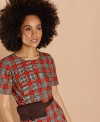 Brooks Brothers Women Plaid Flounce-Hem Dress
