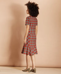 Brooks Brothers Women Plaid Flounce-Hem Dress