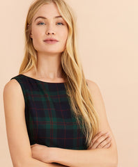 Brooks Brothers Women Tartan Wool-Blend A-Line Dress