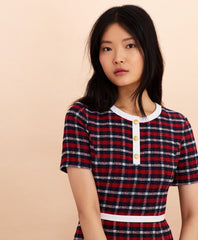Brooks Brothers Women Checked Boucle A-Line Dress