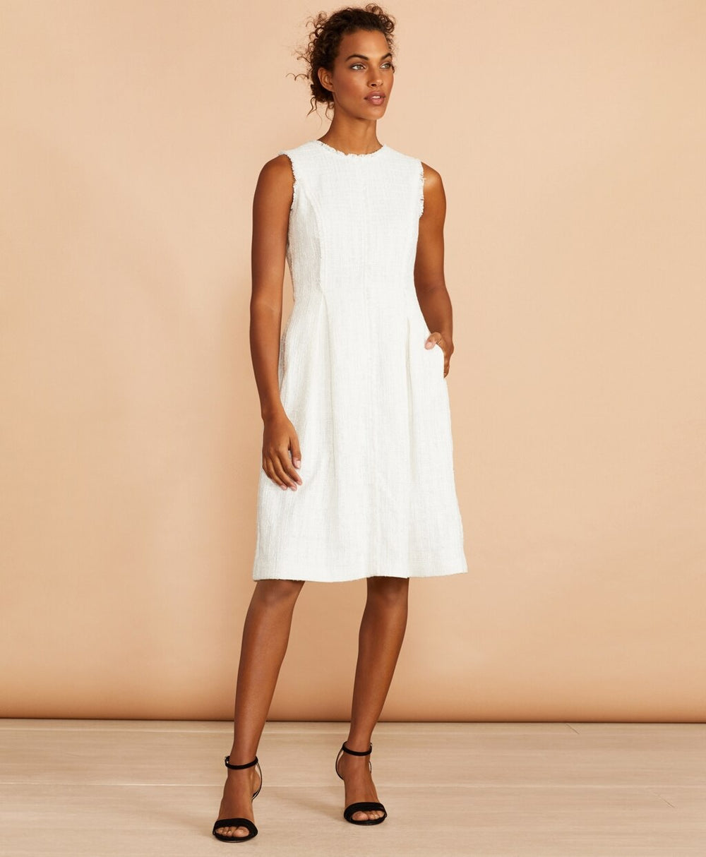 Brooks Brothers Women Fringe-Trimmed Boucle Dress