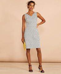 Brooks Brothers Women Seahorse-Print Stretch Cotton Sateen Sheath Dress