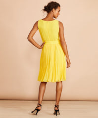 Brooks Brothers Women Pleated Chiffon Dress