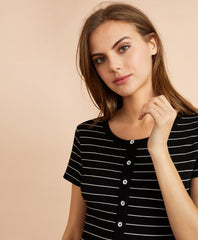 Brooks Brothers Women Striped Jersey Midi Dress
