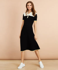 Brooks Brothers Women Color-Block Knit Polo Dress