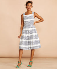 Brooks Brothers Women Floral-Embroidered Cotton Eyelet Dress