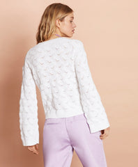 Brooks Brothers Women Cotton Pointelle Sweater