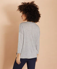 Brooks Brothers Women Merino Wool Pointelle-Detail V-Neck Sweater