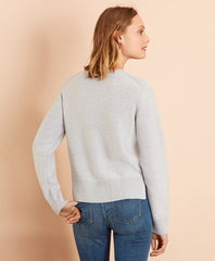 Brooks Brothers Women Wool-Cotton Cable-Knit Sweater