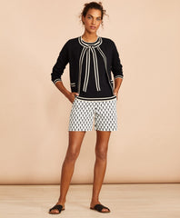 Brooks Brothers Women Tie-Neck Cotton Cardigan