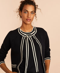 Brooks Brothers Women Tie-Neck Cotton Cardigan