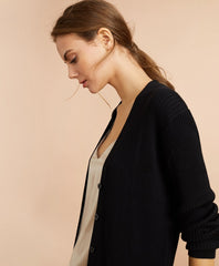 Brooks Brothers Women Rib-Knit Cotton Boyfriend Cardigan