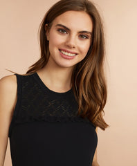 Brooks Brothers Women Cotton Pointelle-Yoke Tank