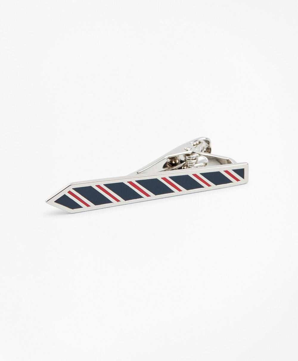Brooks Brothers Men Rep Stripe Tie Bar