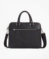 Brooks Brothers Men Wool Stripe Briefcase